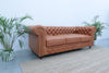 3 Seater Chesterfield Leather Sofa Side view