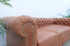 3 Seater Chesterfield Leather Sofa Side view