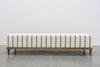 Aged Grey Oak Upholstered Bench
