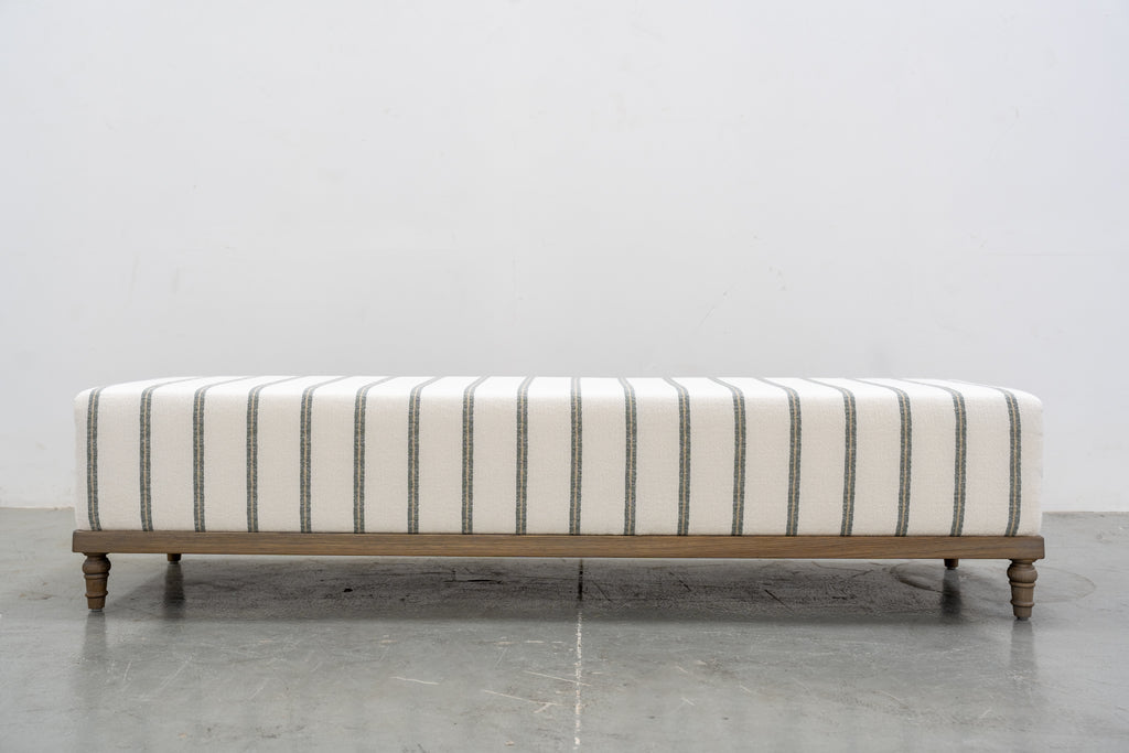 Aged Grey Oak Upholstered Bench