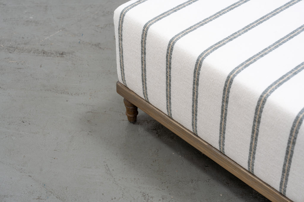 Aged Grey Oak Upholstered Bench