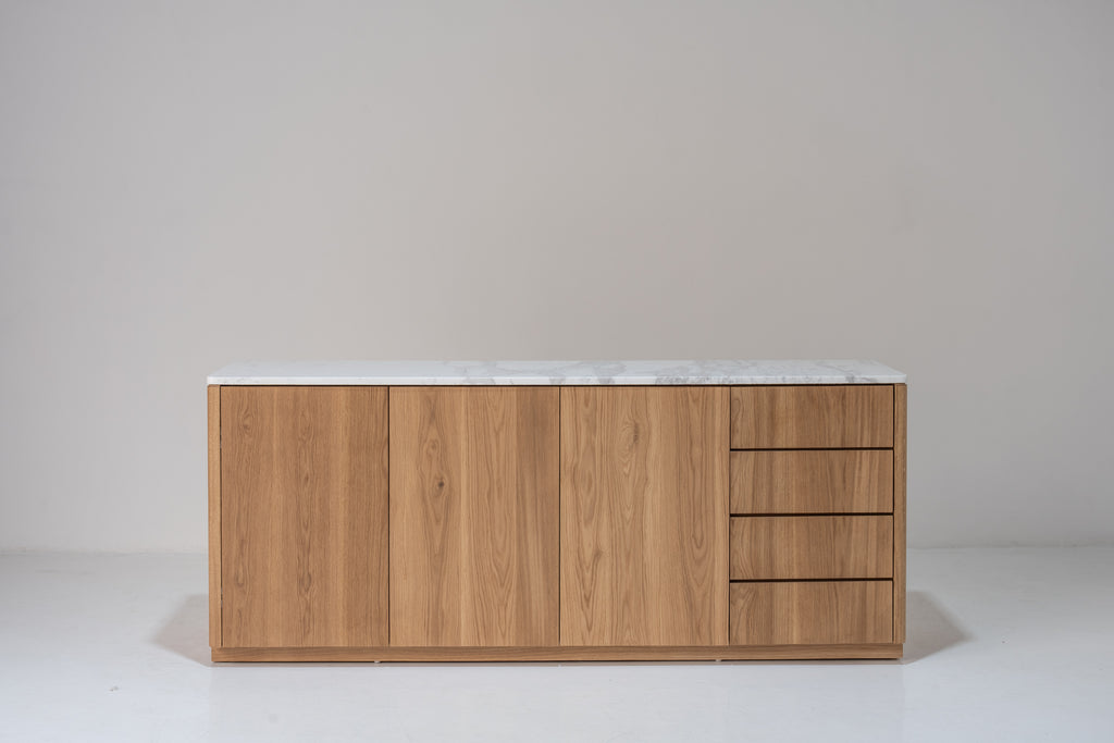 Alder Oak Wine Cabinet Front Perspective View 1