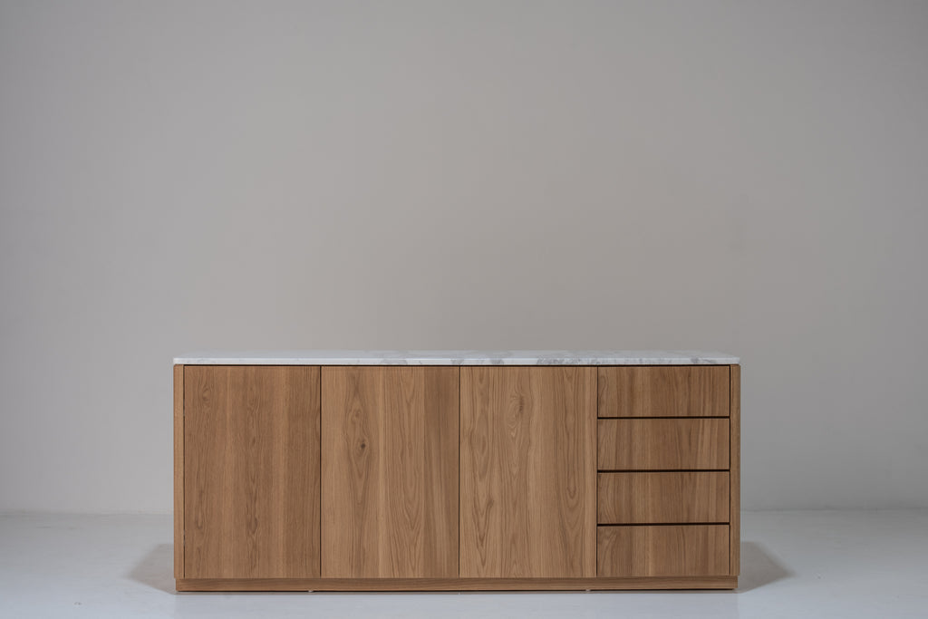 Alder Oak Wine Cabinet Front Perspective View 2