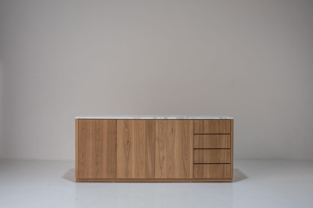 Alder Oak Wine Cabinet Front Perspective View 3