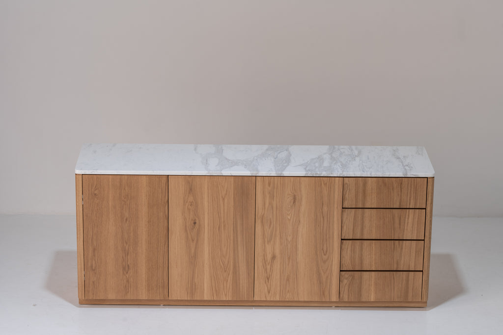 Alder Oak Wine Cabinet Front Perspective View 4