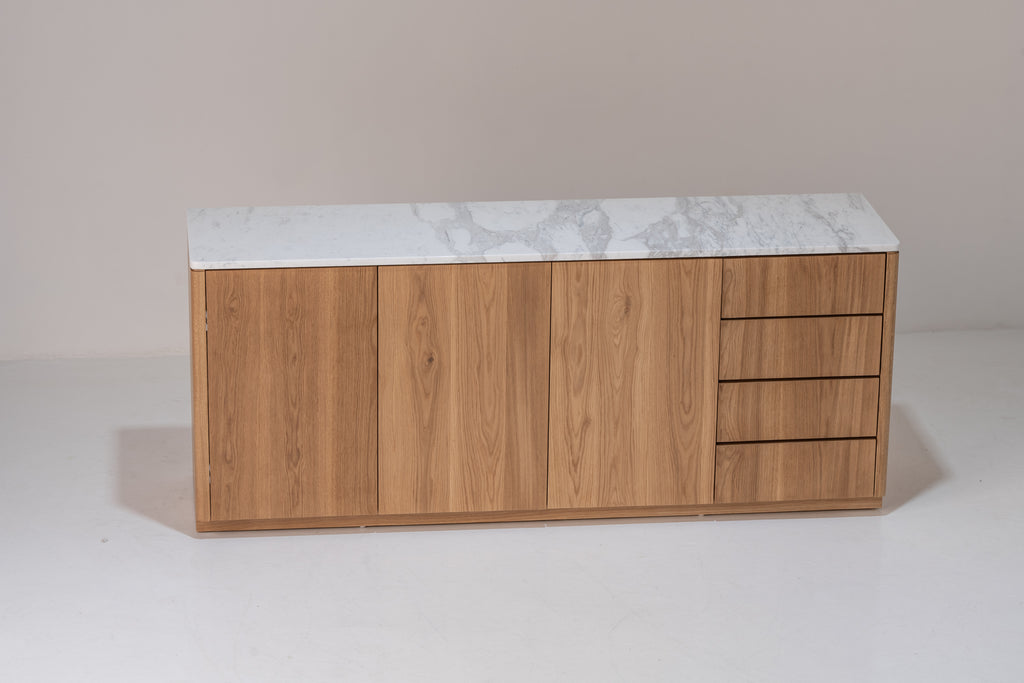 Alder Oak Wine Cabinet Front Perspective View 6