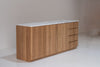 Alder Oak Wine Cabinet Front Perspective View 7