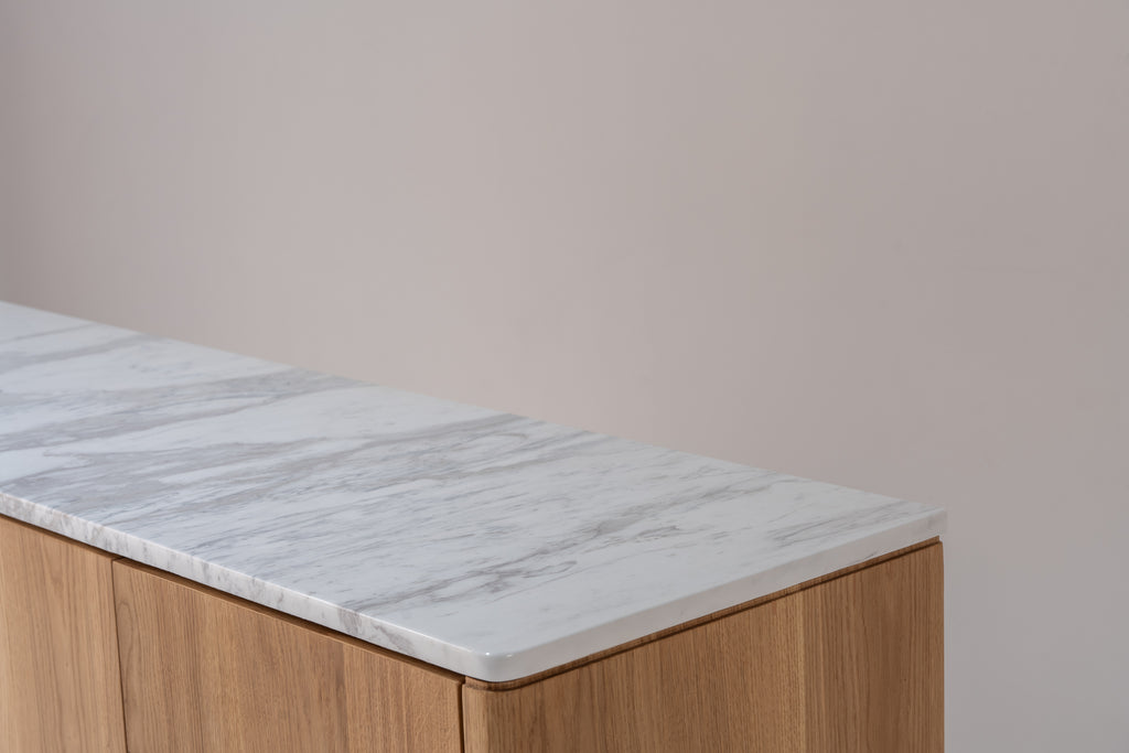 Alder Oak Wine Cabinet Top Marble Detailed View 1