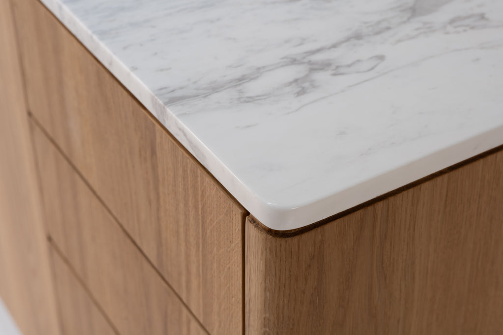 Alder Oak Wine Cabinet Top Marble Detailed View 2