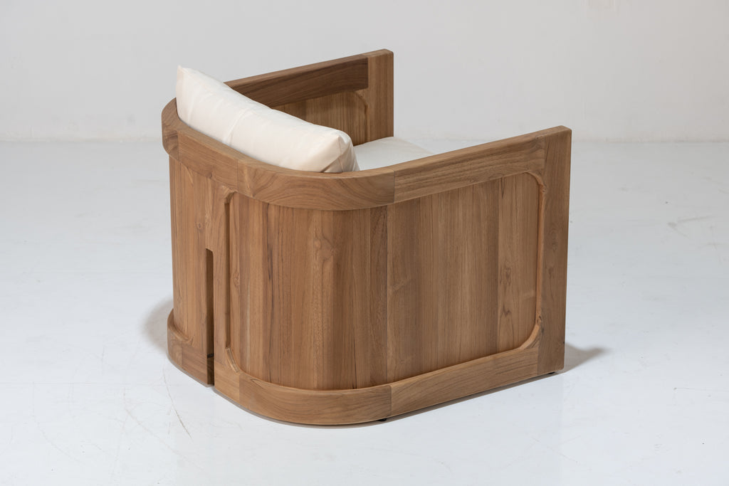 Algarve Teak Single Seater Sofa Front View 5