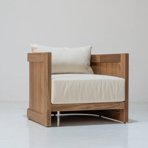 Algarve Teak Single Seater Sofa Perspective View 1