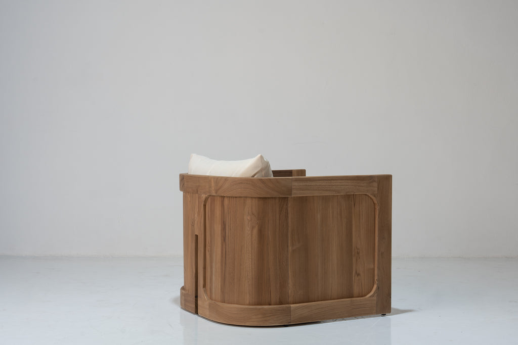 Algarve Teak Single Seater Sofa Perspective View 3