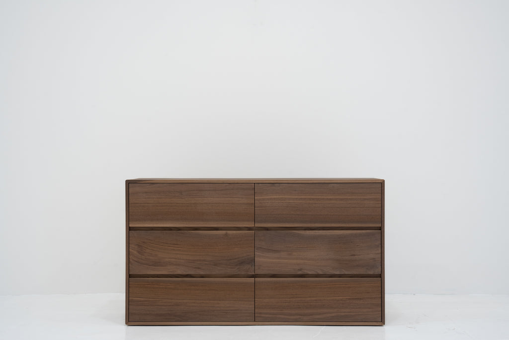 Amber Walnut Chest of Drawers Front View 1