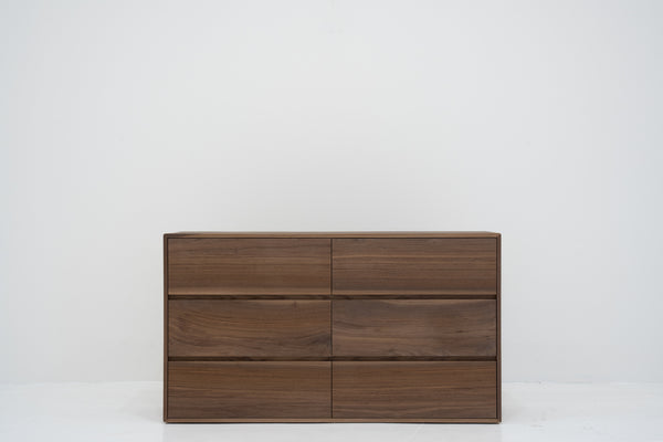 Amber Walnut Chest of Drawers Front View 1