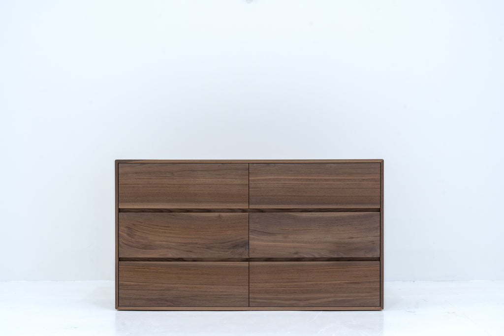 Amber Walnut Chest of Drawers Front View 2