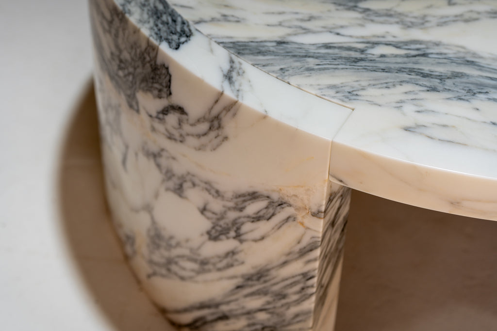 Arc Marble Coffee Table Perspective Detailed Top Texture View 5
