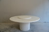 Arcus MicroCement Lazy Susan Dining Table Front Perspective View 5