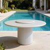 Arcus MicroCement Lazy Susan Dining Table Outdoor Perspective View 1