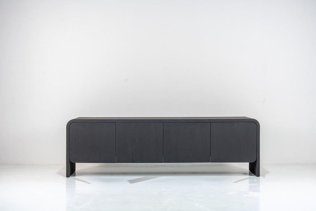 Arden Ebony Media Console Front View 2