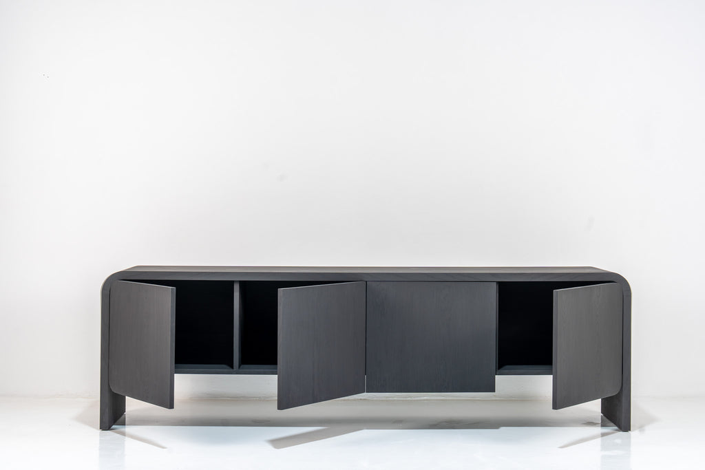 Arden Ebony Media Console Front View 4