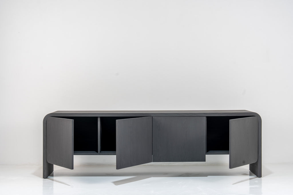Arden Ebony Media Console Front View 5