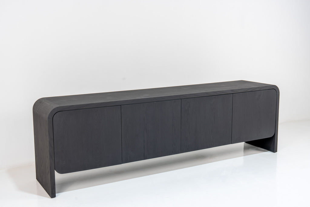 Arden Ebony Media Console Perspective View 1