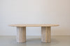 Arezzo Travertine Dining Table Front View 1