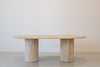 Arezzo Travertine Dining Table Front View 2