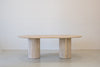 Arezzo Travertine Dining Table Front View 3