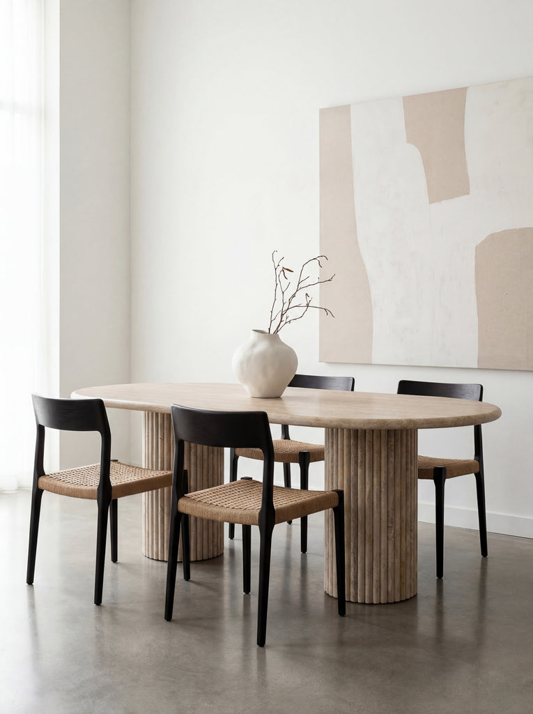 Arezzo Travertine Dining Table Indoor View 3