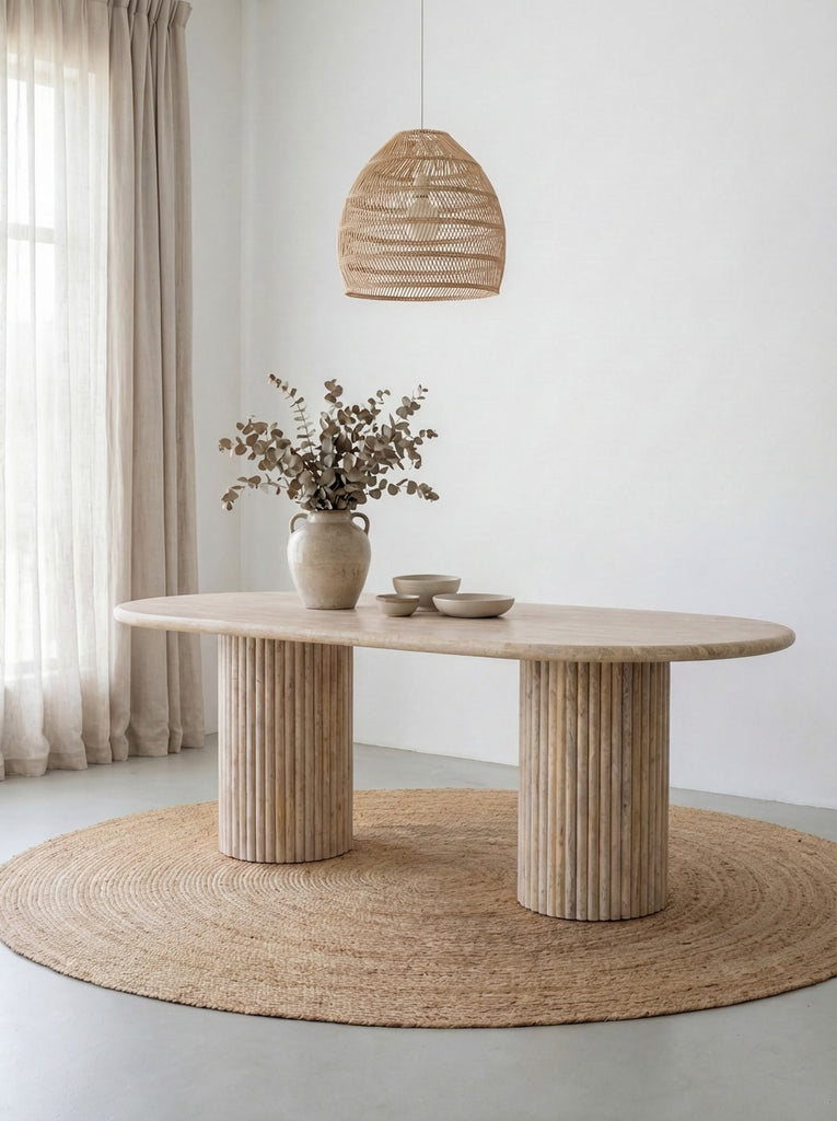 Arezzo Travertine Dining Table Indoor View 4
