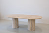 Arezzo Travertine Dining Table Perspective View 1