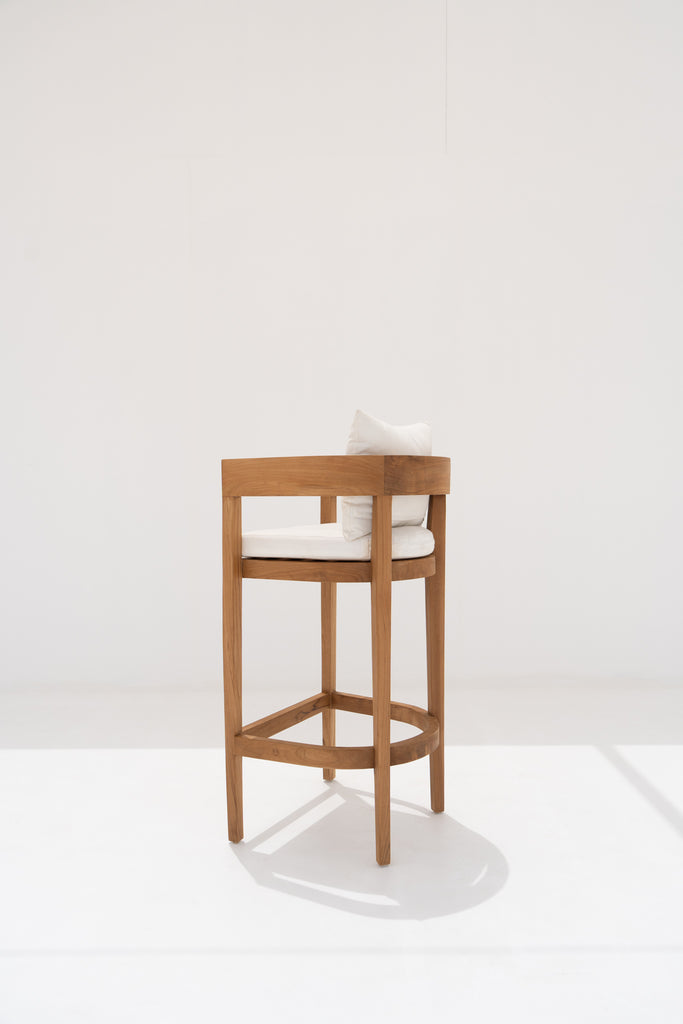 Aria Teak Bar Chair Back view