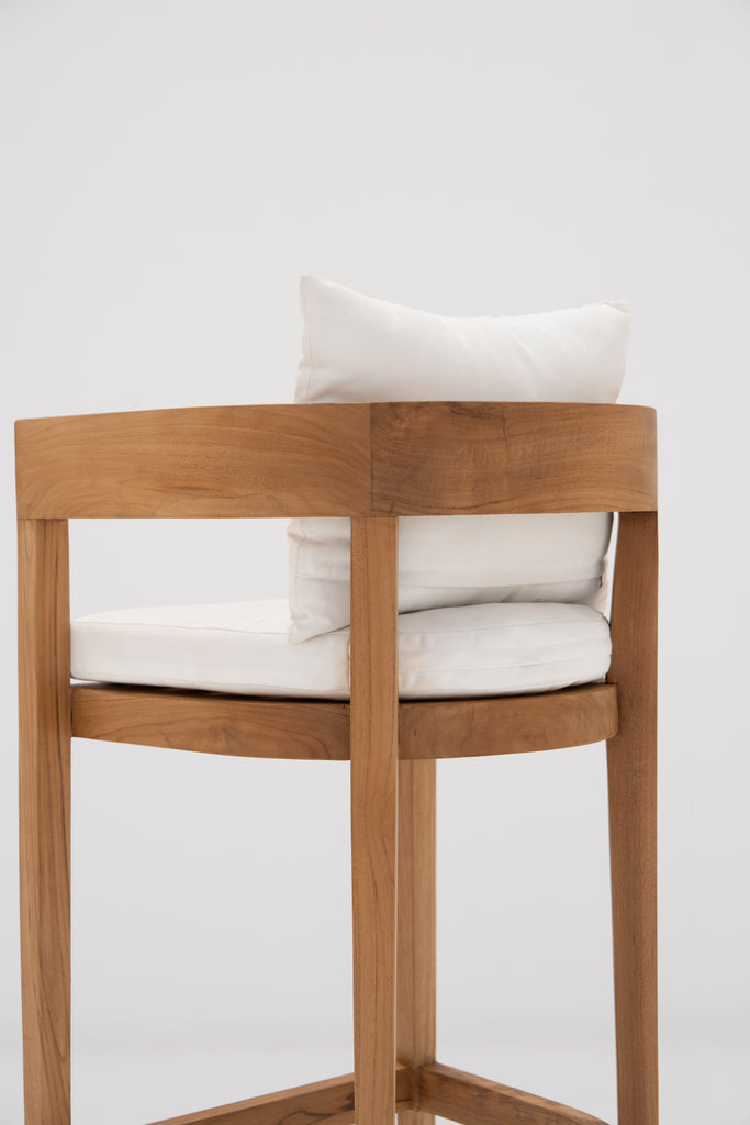 Aria Teak Bar Chair Back view