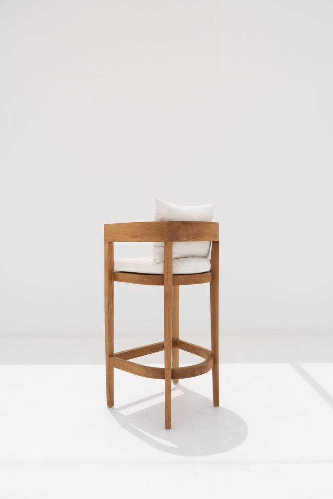 Aria Teak Bar Chair Back view