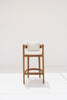 Aria Teak Bar Chair Front view