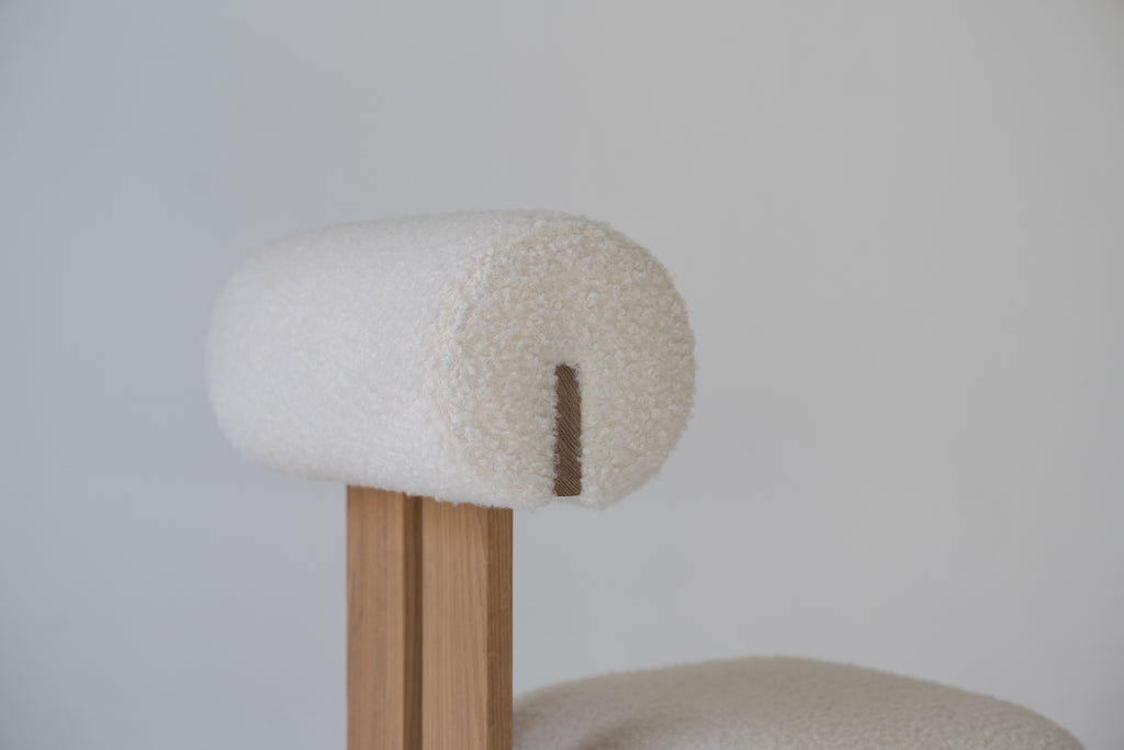 Arlo Boucle Dining Chair Detailed Fabric View 1