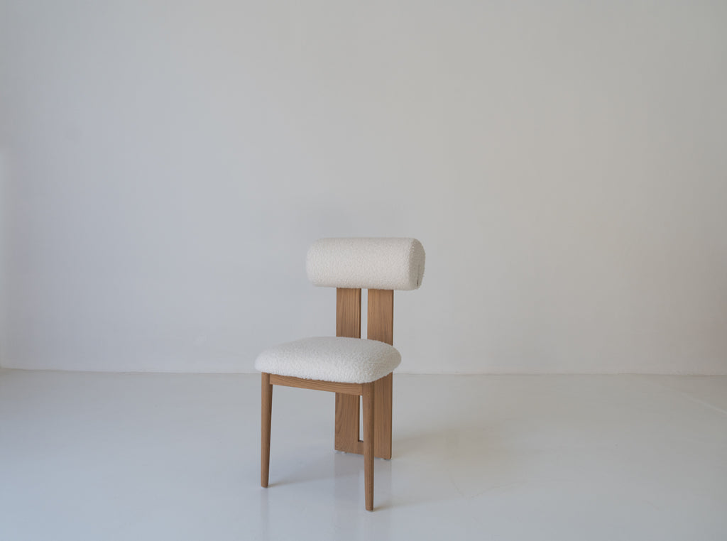 Arlo Boucle Dining Chair Perspective View 1
