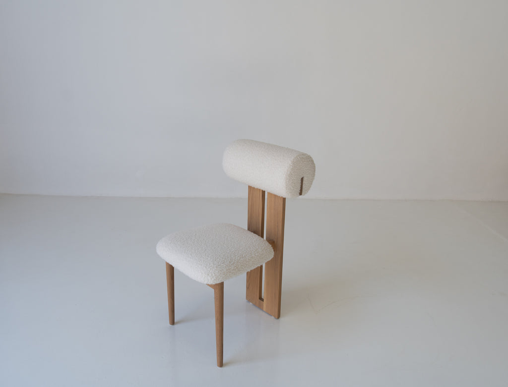 Arlo Boucle Dining Chair Perspective View 3