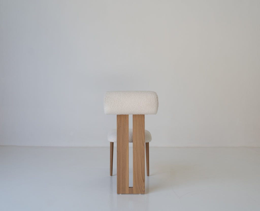 Arlo Boucle Dining Chair Rear View 3