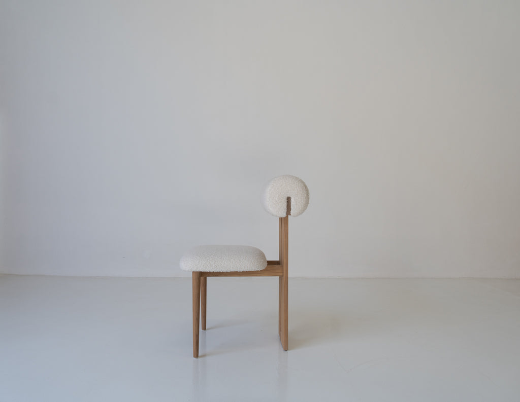 Arlo Boucle Dining Chair Right Side View 1