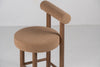 Aurelian Walnut Bouclé Bar Chair Detailed Fabric View 3