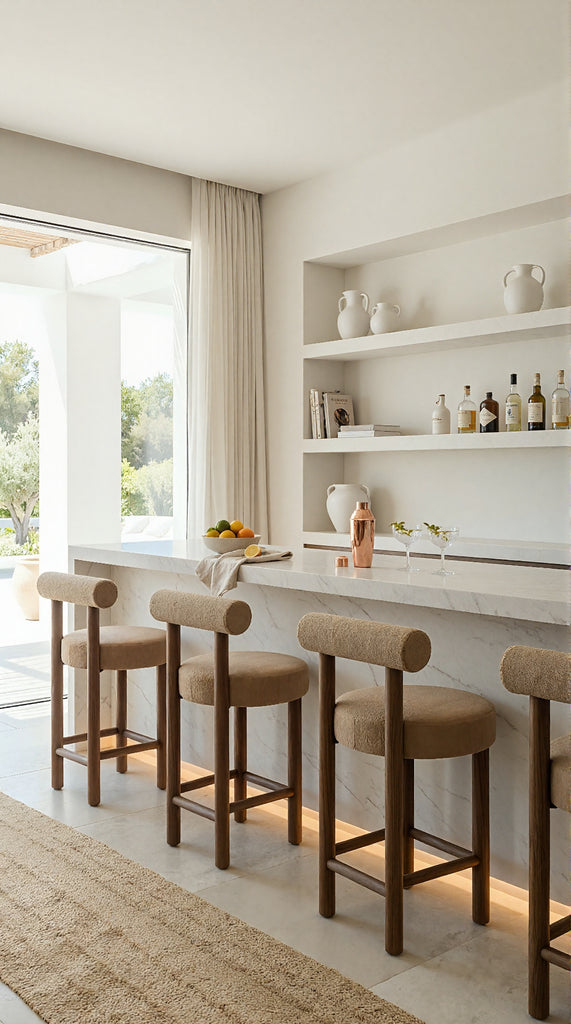 Aurelian Walnut Bouclé Bar Chair Indoor View 3