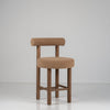 Aurelian Walnut Bouclé Bar Chair Perspective View 1