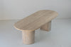 Aurelio Travertine Dining Table Detailed Top Texture View 2