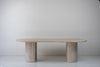 Aurelio Travertine Dining Table Front Perspective View 1