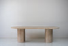 Aurelio Travertine Dining Table Front Perspective View 2