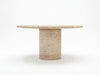 Aurelius Travertine Dining Table Front Perspective View 2