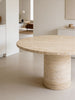 Aurelius Travertine Dining Table Indoor Perspective View 3