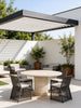 Aurelius Travertine Dining Table Outdoor Perspective View 2